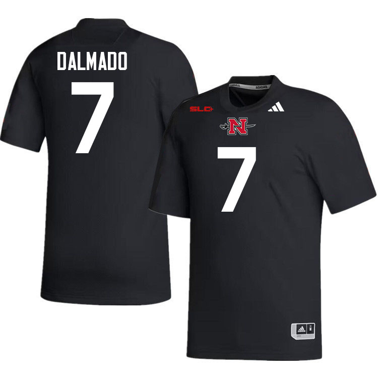 Nicholls Colonels #7 Jake Dalmado College Football Jerseys,Uniforms Stitched-Black